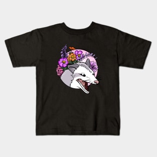 Flower Opossum Kids T-Shirt